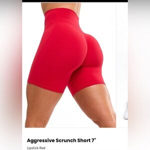 Buffbunny Lipstick Red Bike Shorts 7”